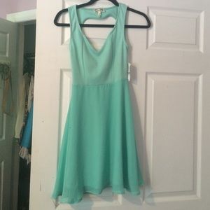 NWT Pacsun Skater Heart Cutout Back Teal Dress