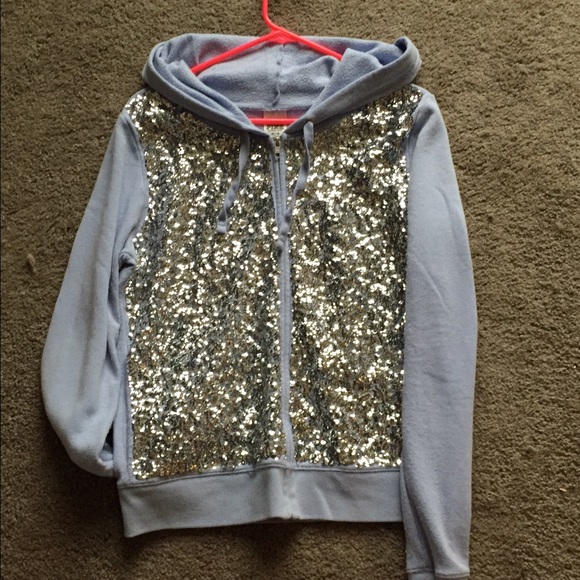 PINK lavender bling zip hoodie