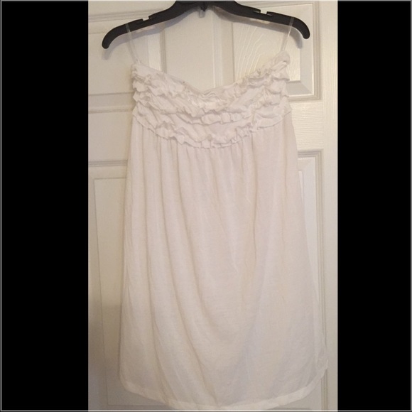 White Ruffled Sleeveless Shirt