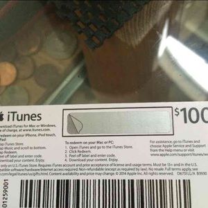 $100 iTunes card