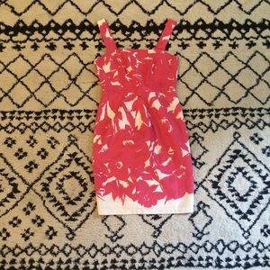 Banana Republic Pink and White Satin Dress