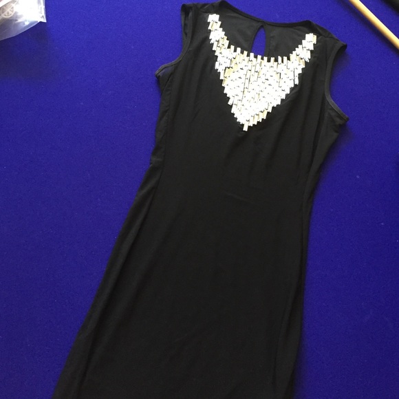 Bib Embellished Cocktail Dress Sheer Panels
