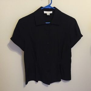 100% silk short sleeve blouse