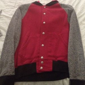 Maroon and Grey Hoodie/Jacket