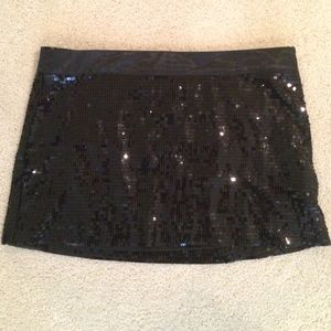 Black sequin mini skirt