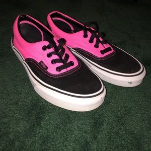 Pink and black vans
