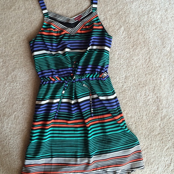 SOLD Colorful Stripe Hi Low Dress - Picture 2 of 2