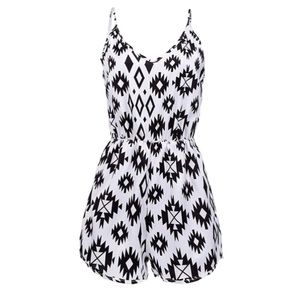 Geometric Patter Black and white romper