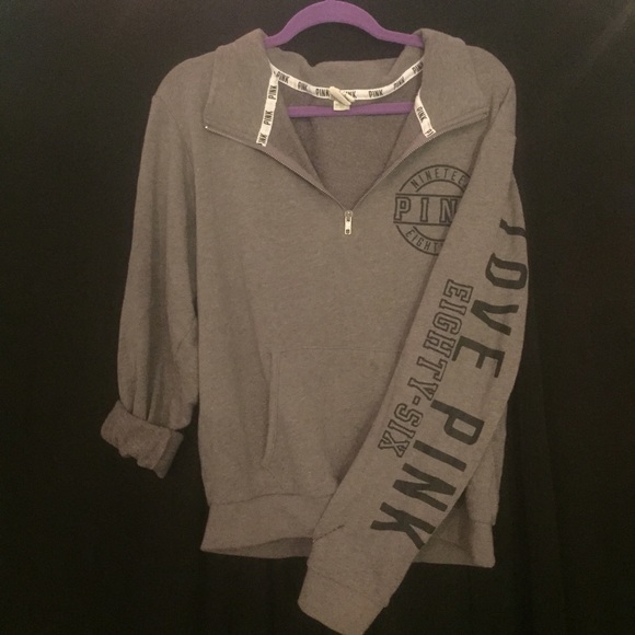 vs pink gray pullover
