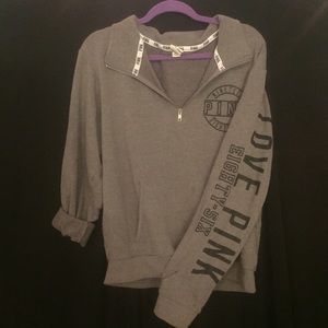 vs pink gray pullover
