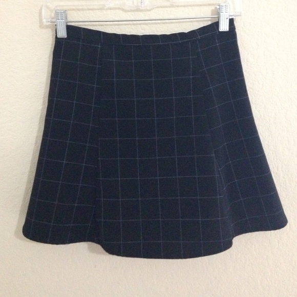 AA black grid print skirt