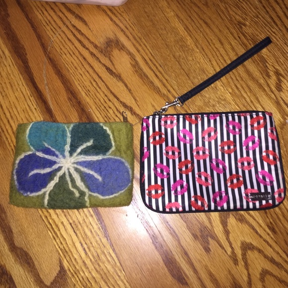Two zip up wallets / wristlets