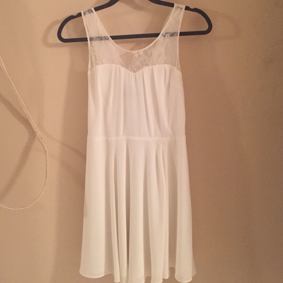 White lace flare dress