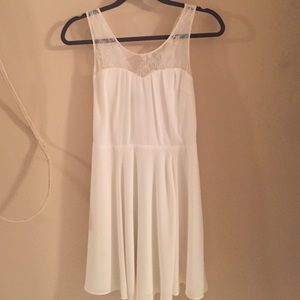 White lace flare dress