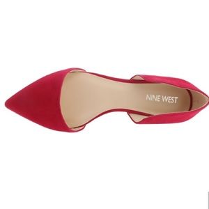 Nine West D'Orsay Flats Pink Suede