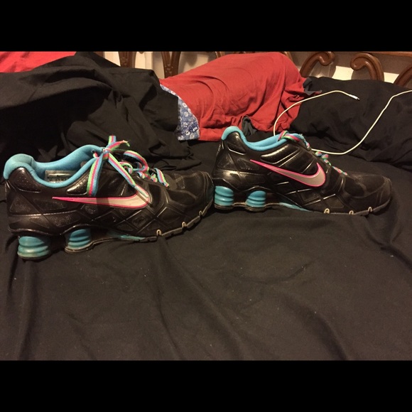 Nike Shox black pink and blue size 6Y