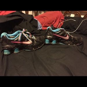 Nike Shox black pink and blue size 6Y