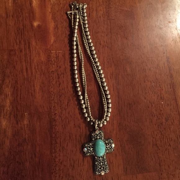 💕Turquoise Cross necklace & bracelet Bundle💕