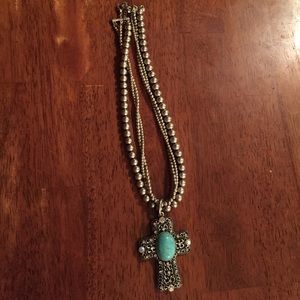 💕Turquoise Cross necklace & bracelet Bundle💕