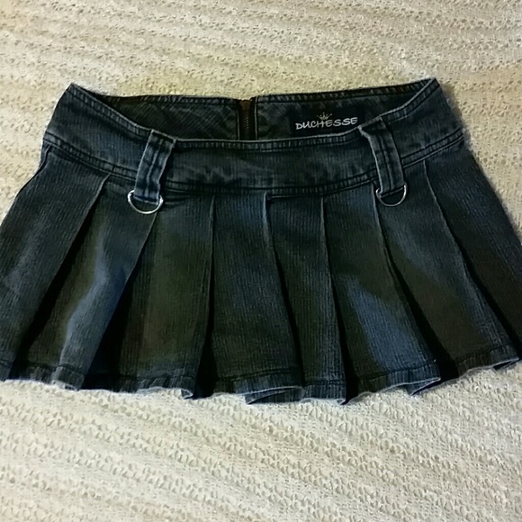 Dark grey pleaded denim skirt- BNWOT