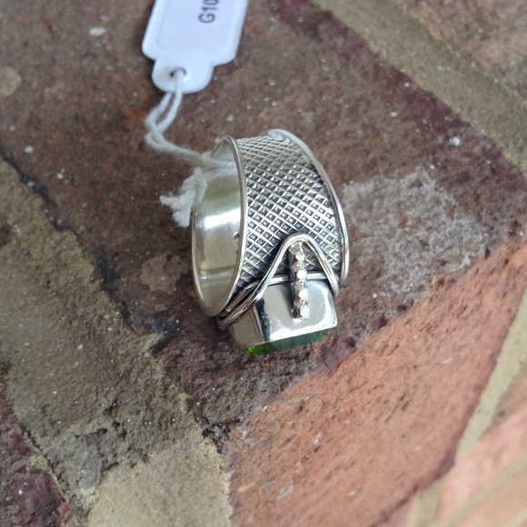 Excellent Green Tourmaline Quartz In Solid 925 - Picture 3 of 4