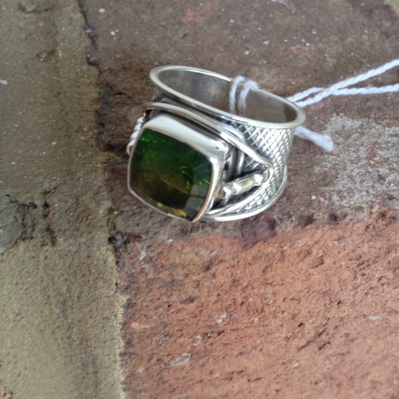 Excellent Green Tourmaline Quartz In Solid 925 - Picture 4 of 4