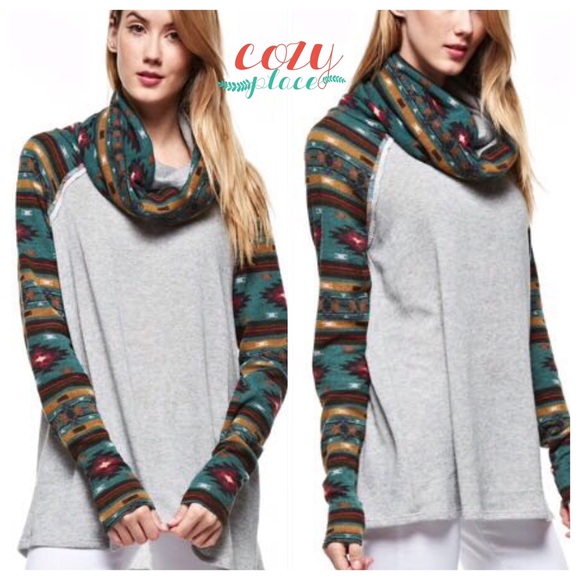 🌺HOST PICK 9/11🌺TRIBAL PRINT COWL NECK - Picture 2 of 2