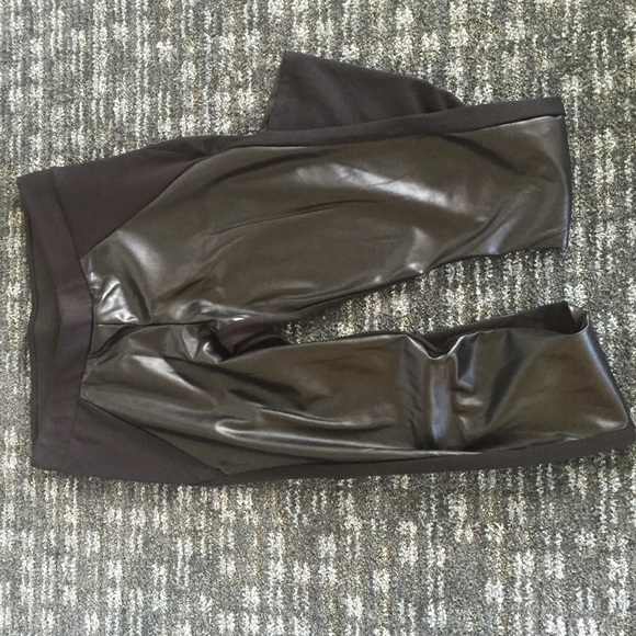 Leggings with leather