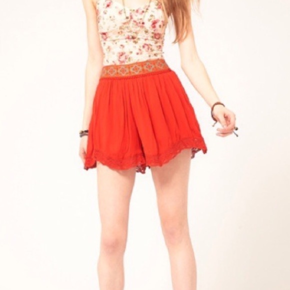 Red Free People Shorts