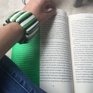 One Kings Lane green and black bracelet