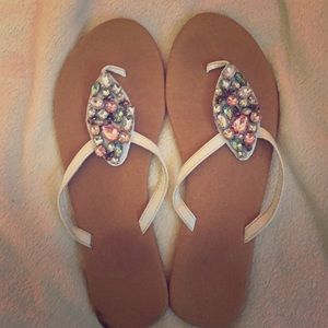 Jeweled flip flops