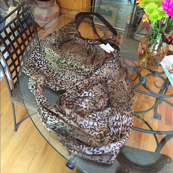 Hobo Tote in Animal Print with Scarf - Picture 1 of 4