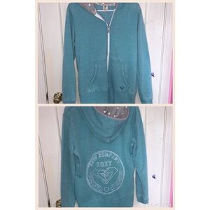 A Roxy Aqua Zip Up Hoodie