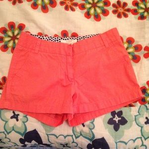 J. Crew coral chino shorts