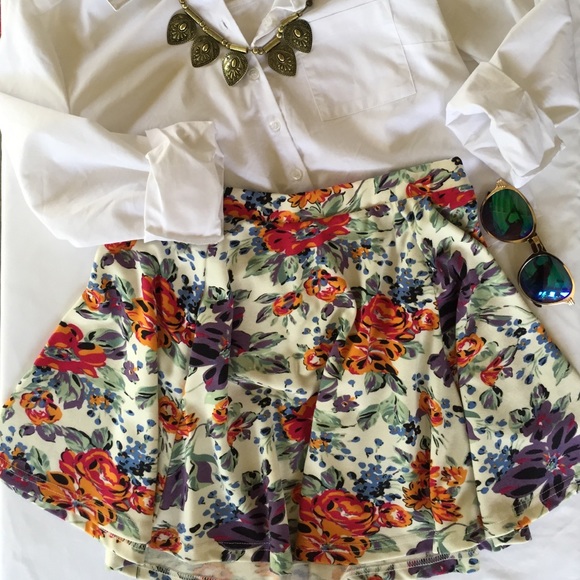 Floral A-line Skirt
