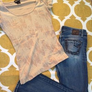 ✨BUNDLE✨ BKE jeans and sequenced wet seal T