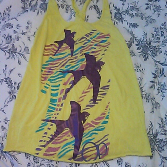Yellow graphic tank top