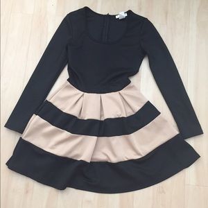 Agaci black and pale pink striped dress