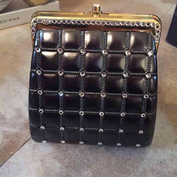 Gray metal evening purse