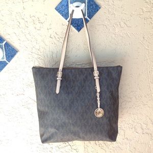 Michael Kors Brown Rare Jet Set Zip Top Tote