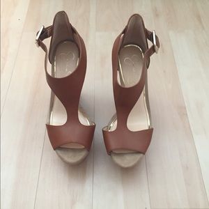 Jessica Simpson wedges with a buckle.