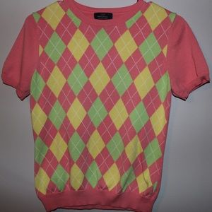 Brooks Brothers 346 short sleeve argyle sweater XS