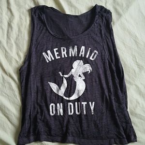 Mermaid on duty muscle tee
