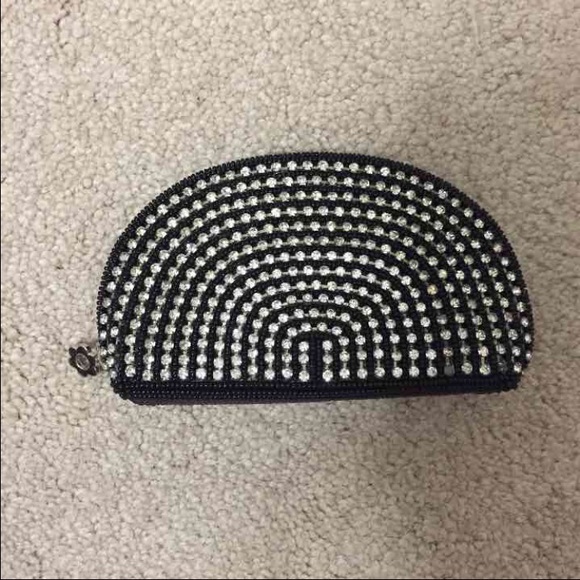 Rhinestone black coin purse