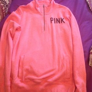 VS PINK HALF ZIP HOODIE!