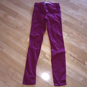 Red skinny jeans