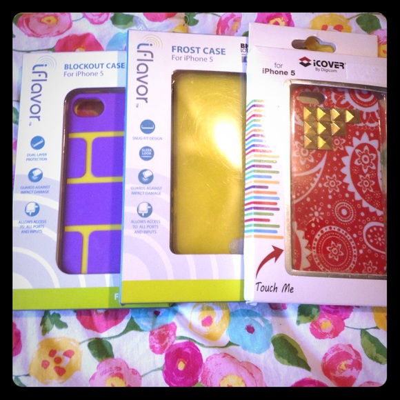 BUNDLE 3 New phone 5  cases by iFlavor & iCover