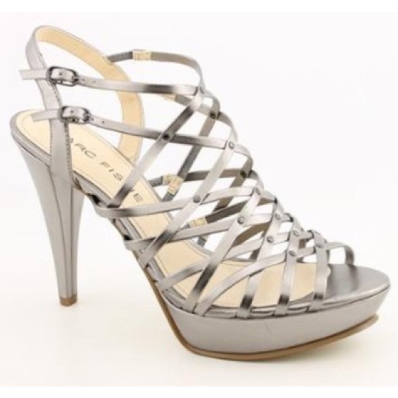 🆕 Marc Fisher MFHoken Pewter Strappy Heel