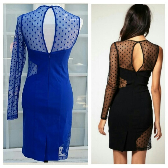 Dotted One - Sleeve Mesh Dress - Picture 2 of 4