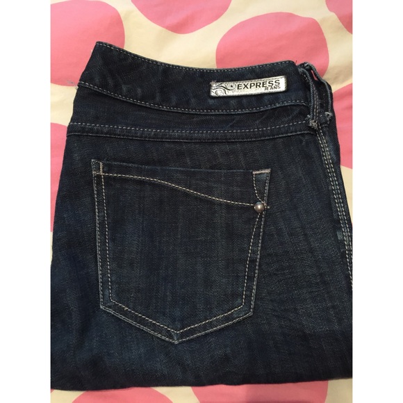 Express dark wash boot cut jeans